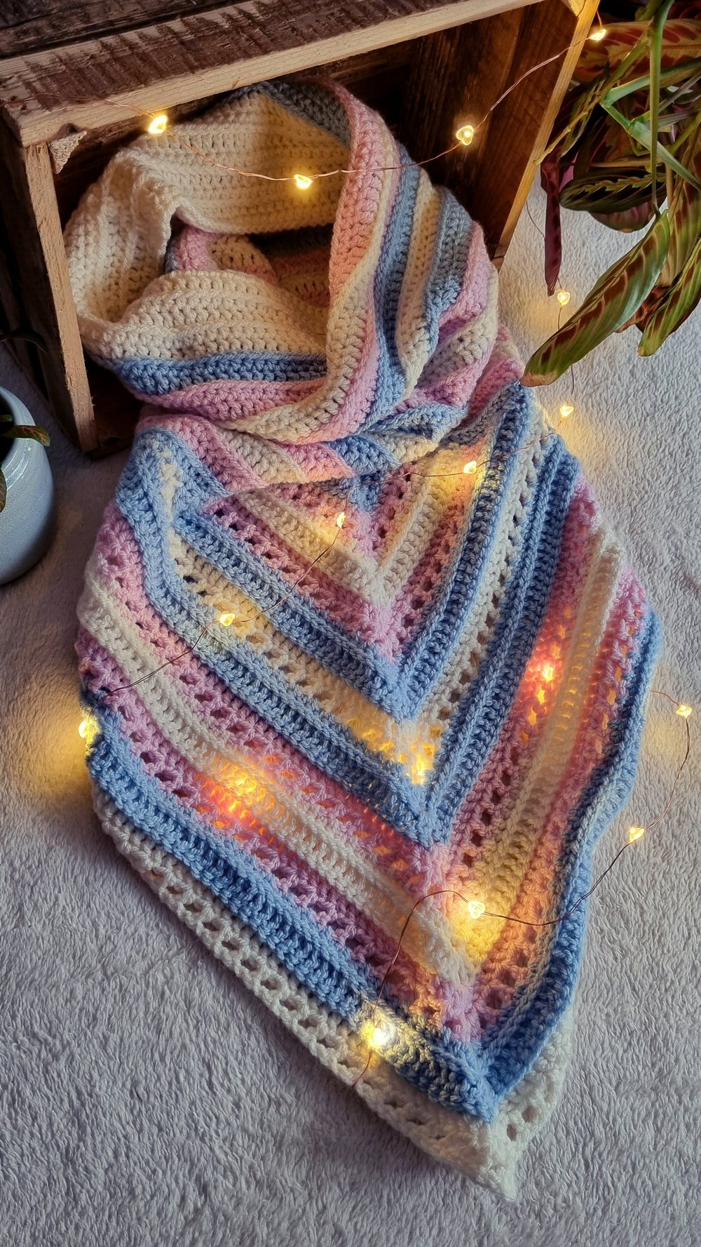 Cozy Hooded Scarf - Trans Pride (made to order)