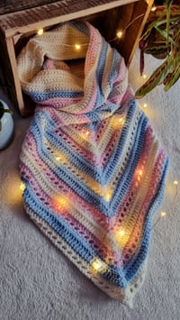 Image 1 of Cozy Hooded Scarf - Trans Pride (made to order)