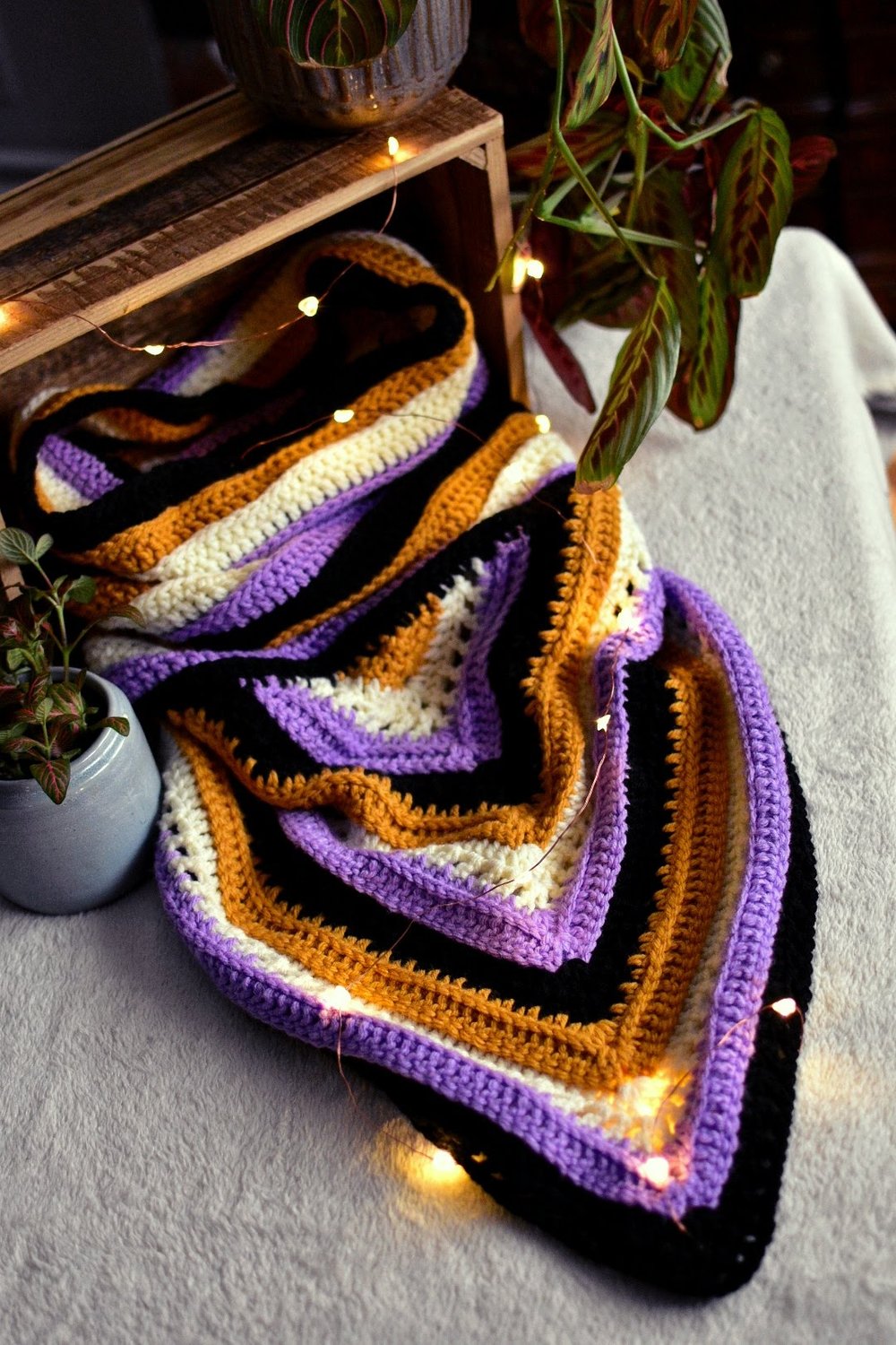 Cozy Hooded Scarf - Non-Binary Pride (made to order)