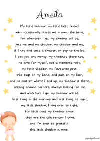 Image 5 of My Shadow poem print little girl 