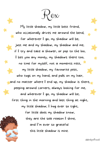 Image 5 of My shadow poem print little boy 