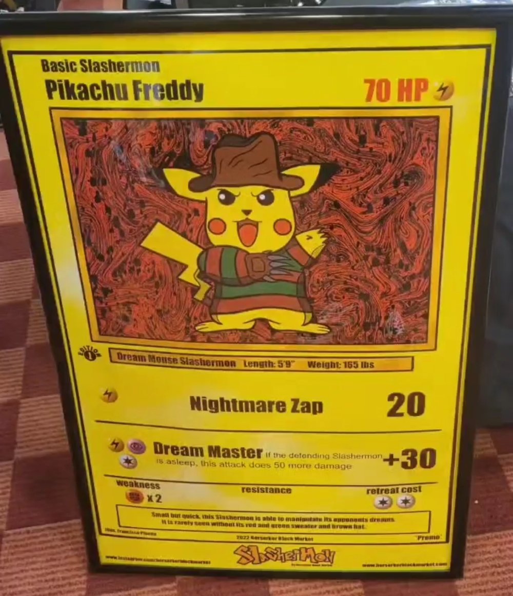 "Pikachu Freddy" Slashermon Card Poster (Pre Order)
