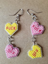 Image 2 of Rude Conversation Heart Earrings / Wrap Cuff