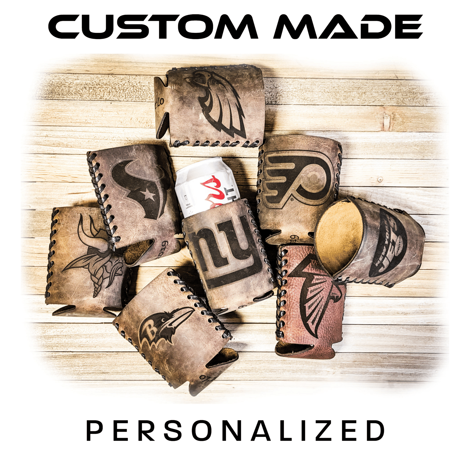 Personalized leather beverage wrap, Anniversary Gift for men, 