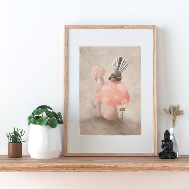 'Piwakawaka (Fantail)' Art Print