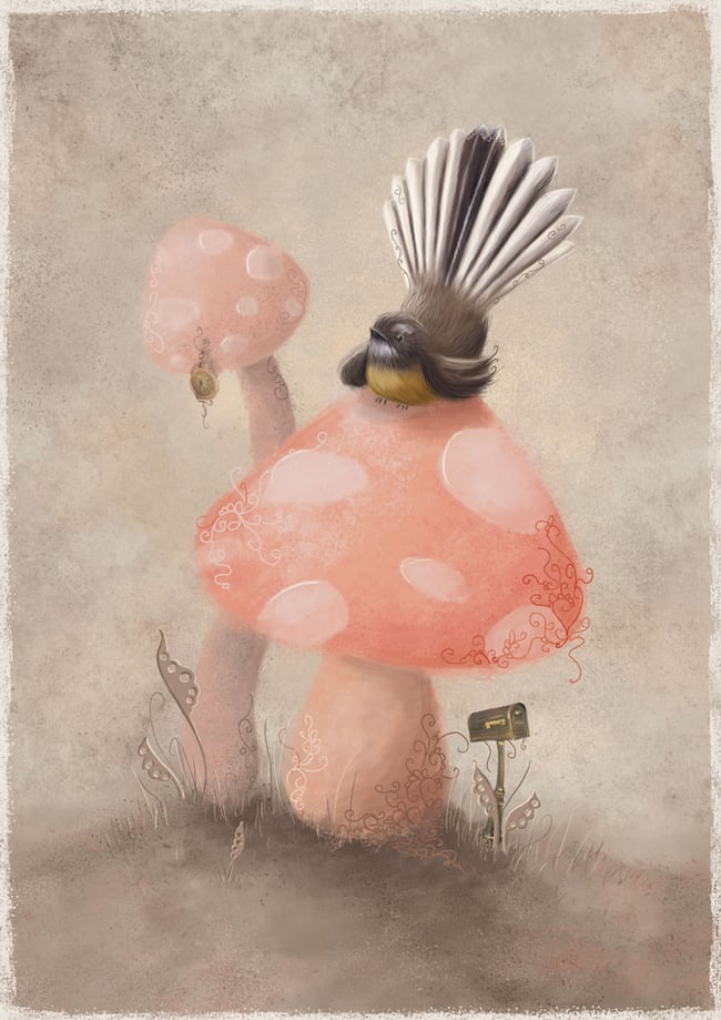 'Piwakawaka (Fantail)' Art Print