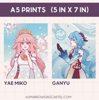 Yae Miko and Ganyu A5 Mini Prints