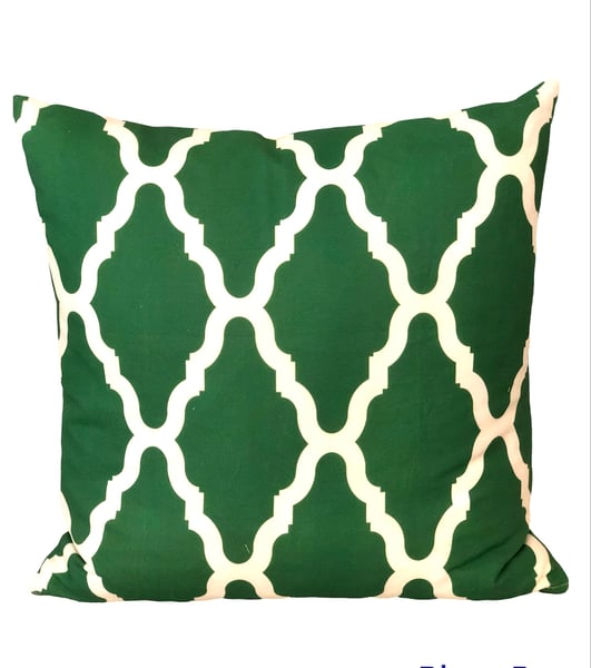 Image of Emerald Lattice Cushion Cover
