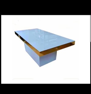 Image of WHITE / GOLD   luxury Dinning Big Table  / Seats 10 people  