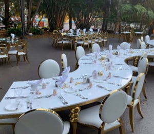 Image of GOLD Serpentine stainless steel dinning  table