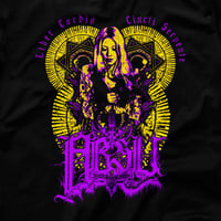 Image 2 of ABSU - LIBER CORDIS CINCTI SERPENTE (PURPLE & YELLOW PRINT) MUSCLE SHIRT