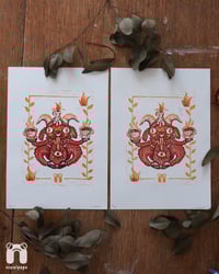Image 5 of Caffeinated Baphomet A4 Lino Print 