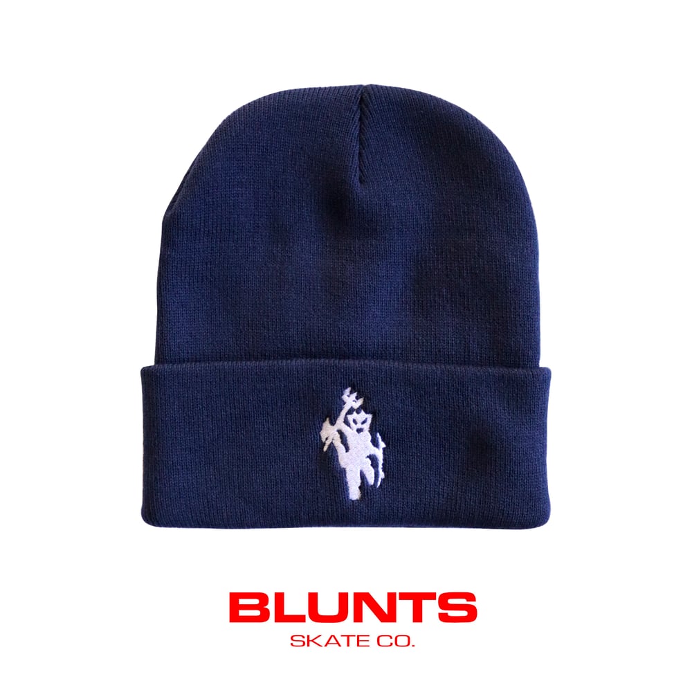 Image of (NAVY) BLUNTS CREST BEANIE 