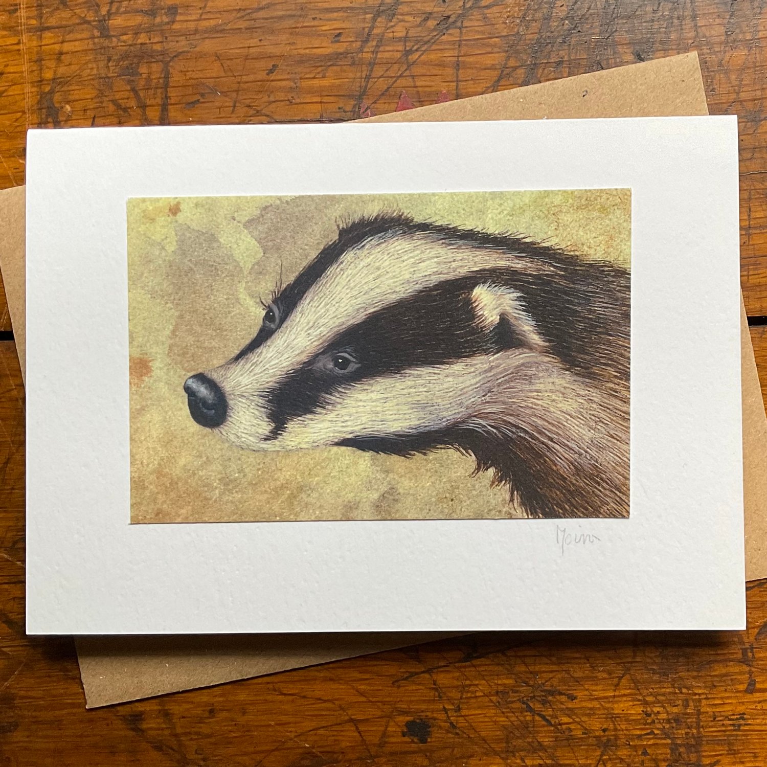 Image of BADGER ~ GREETINGS CARD