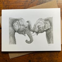ASIAN ELEPHANTS ~ GREETINGS CARD