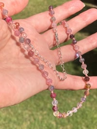 Image 2 of Rainbow Spinel Necklace, Rainbow Spinel Crystal Necklace with Extension Chain