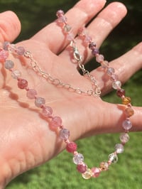 Image 1 of Rainbow Spinel Necklace, Rainbow Spinel Crystal Necklace with Extension Chain