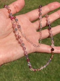 Image 3 of Rainbow Spinel Necklace, Rainbow Spinel Crystal Necklace with Extension Chain