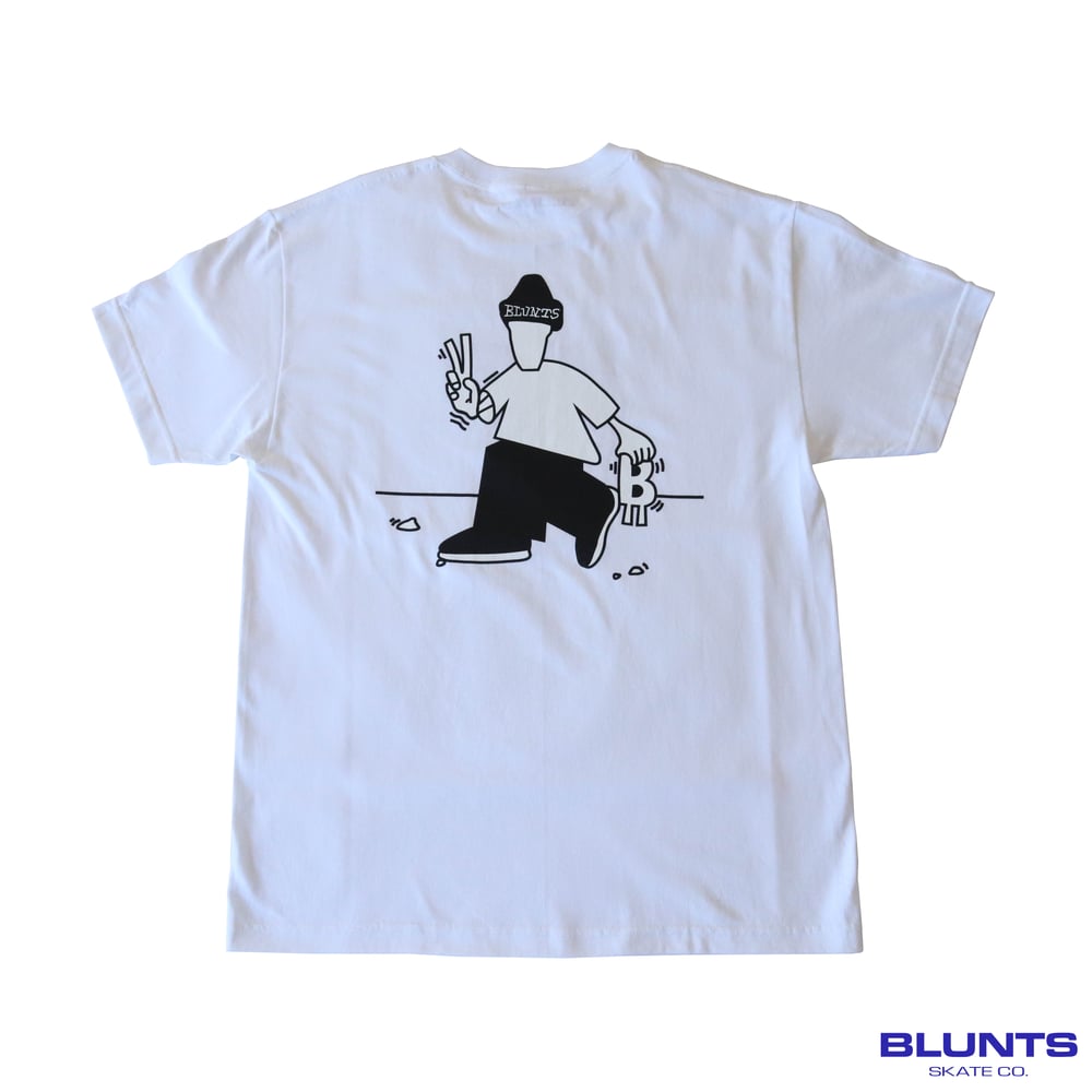 Image of (WHITE) BLUNTS COIN T SHIRT