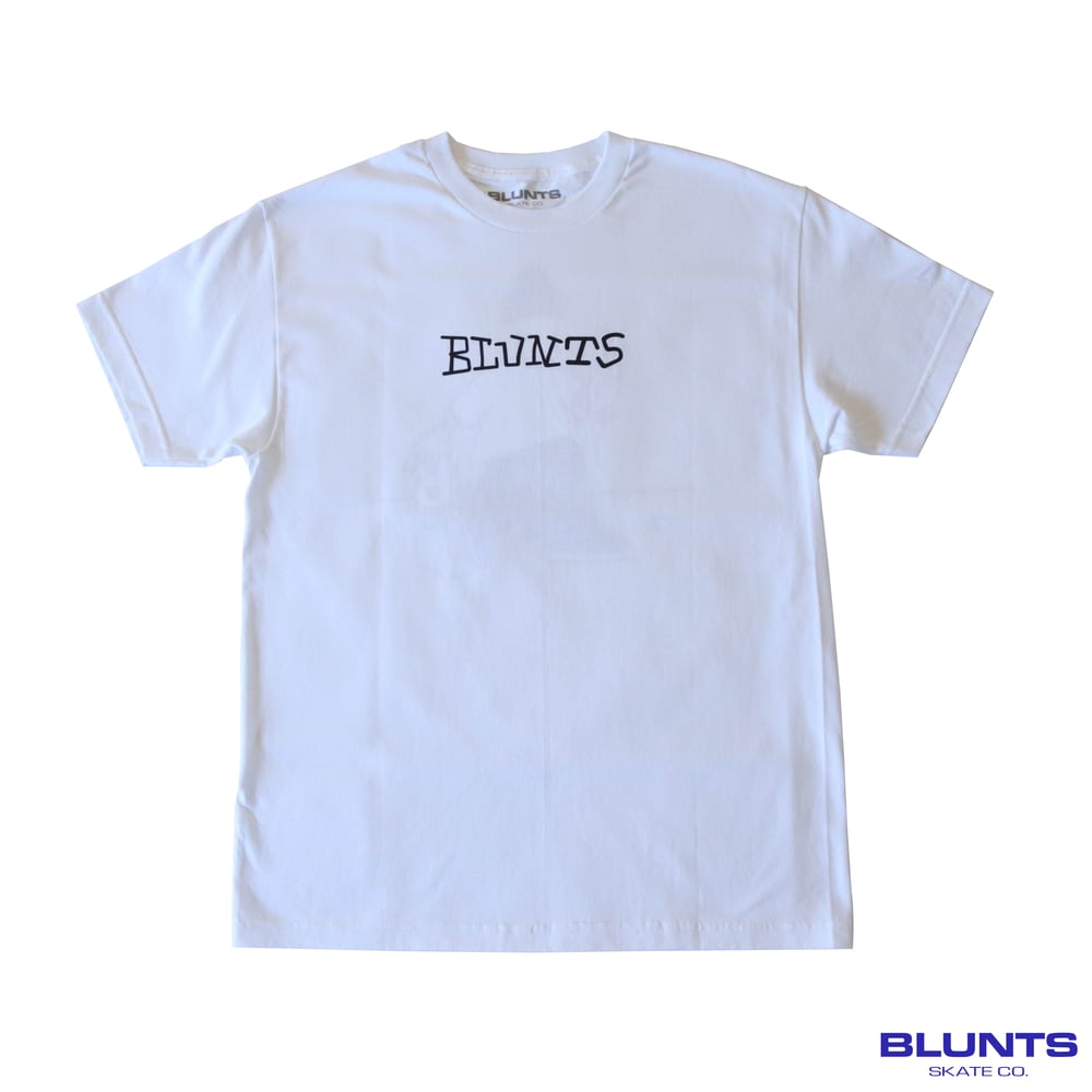 Image of (WHITE) BLUNTS COIN T SHIRT