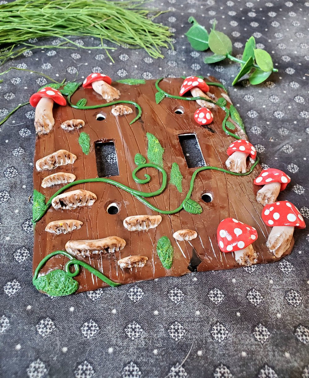 mushie garden double light switch cover