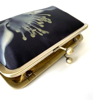 Image of Wood anemone, printed silk clutch bag + chain handle