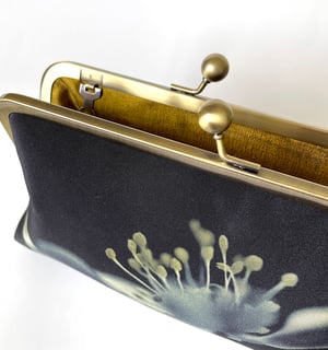 Image of Wood anemone, printed silk clutch bag + chain handle