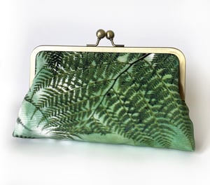 Image of Ferns, printed silk clutch bag
