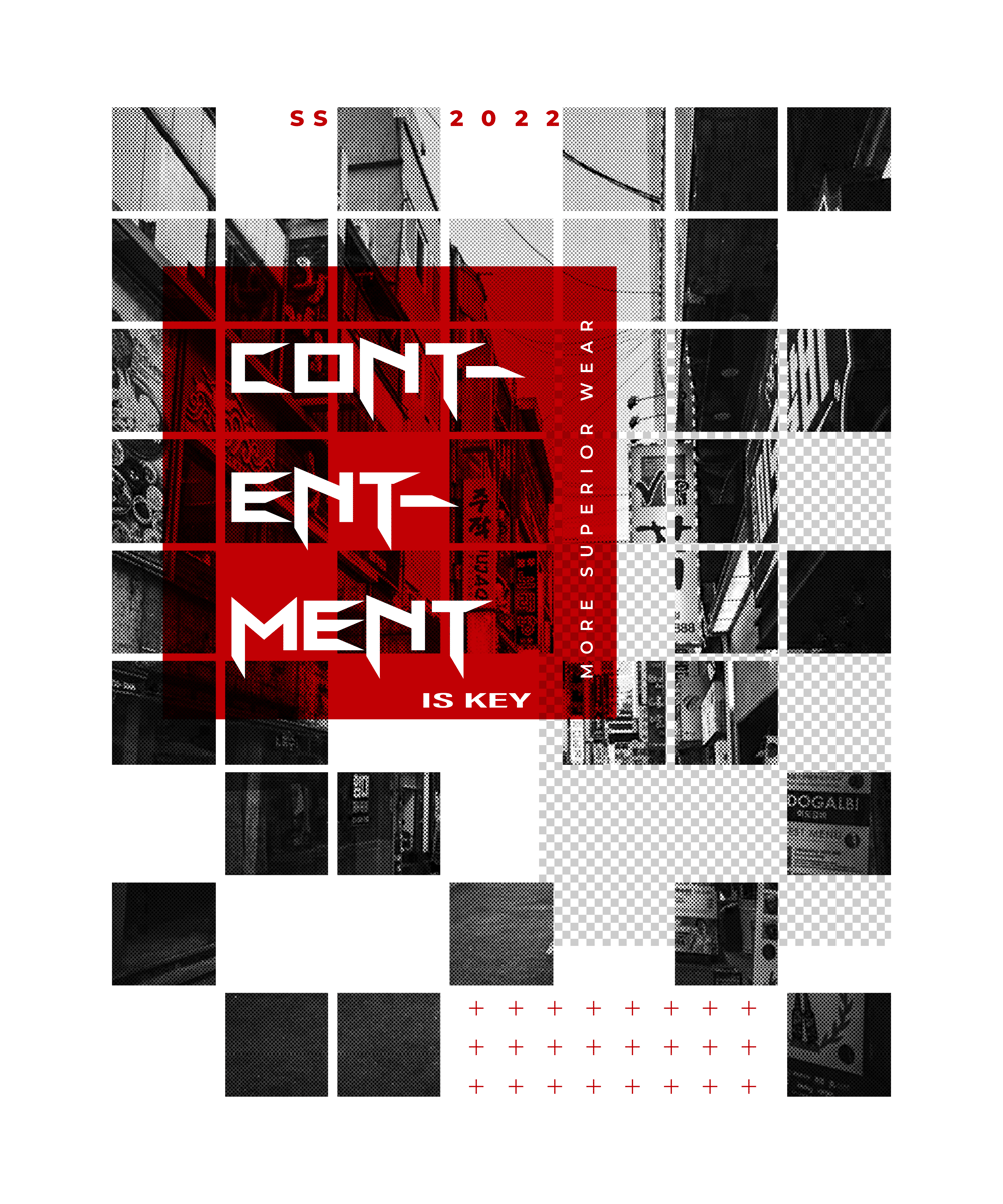 Contentment is key graphic female tee