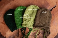 Image 2 of Newborn openwork bonnet green colours