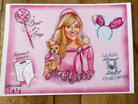 Image 1 of A4 Elle Woods inspired Tattoo flash print