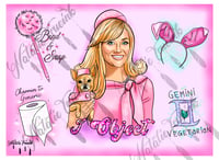 Image 2 of A4 Elle Woods inspired Tattoo flash print