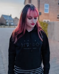 Image 4 of what do you want? crop hoodie