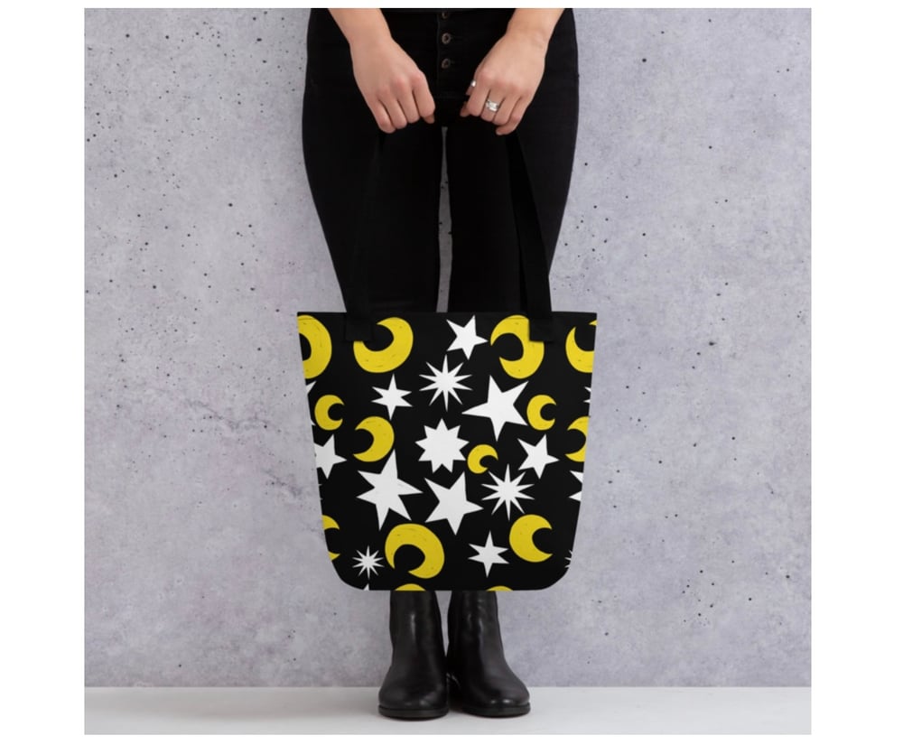 Image of Space Cowgirl / Moonlight print Tote Bag