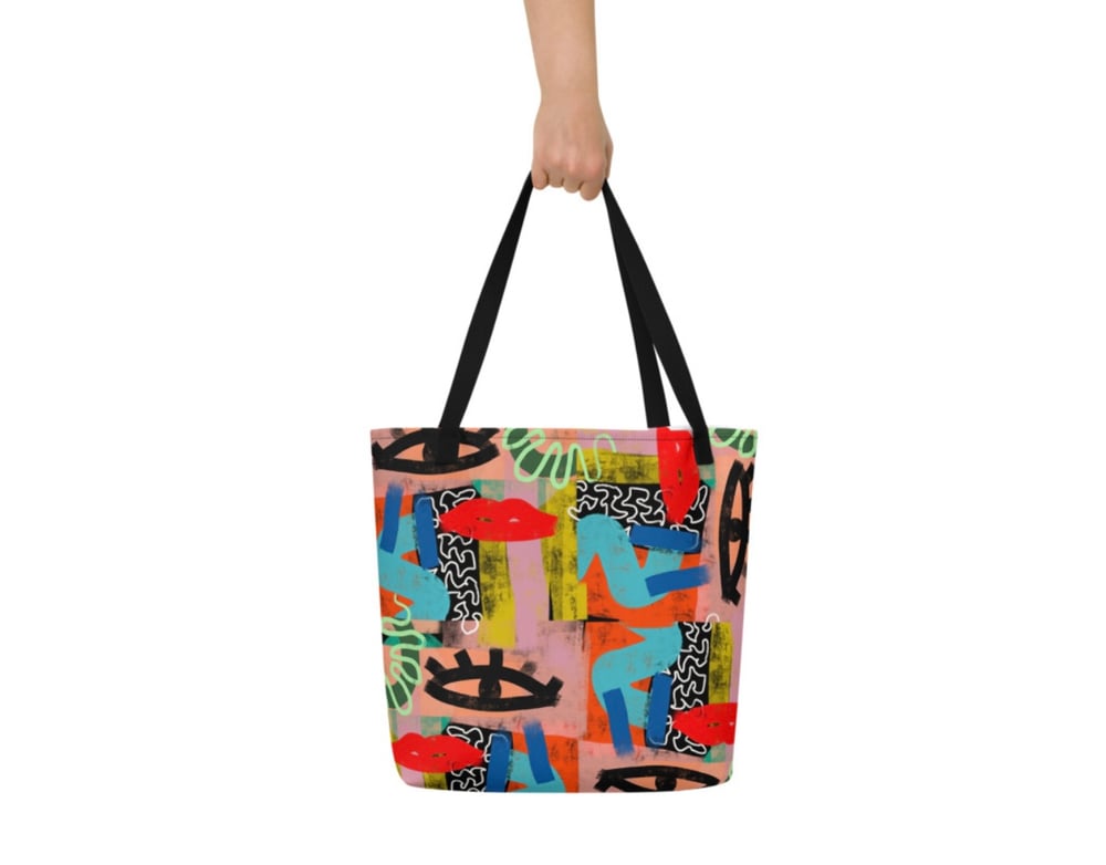 Image of Babes in the Tropic / Graffiti print large bag