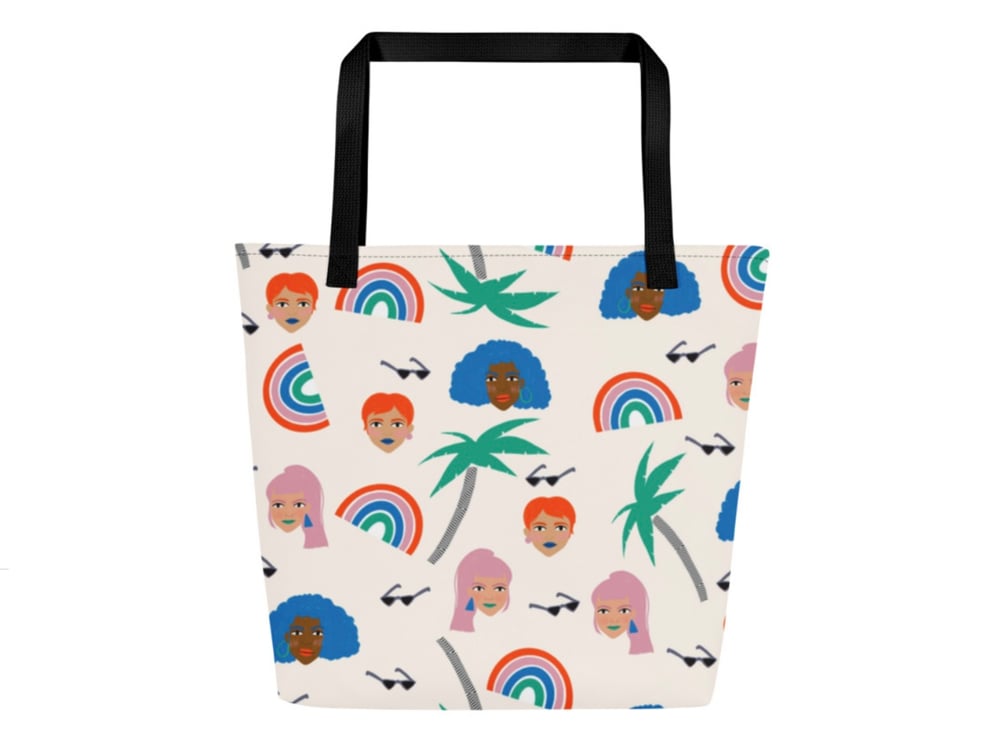 Image of Babes in the Tropic / Graffiti print large bag