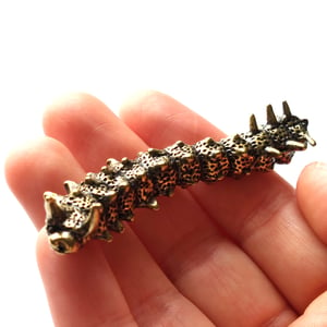 Image of Horned Caterpillar - Brass Insect Ornament