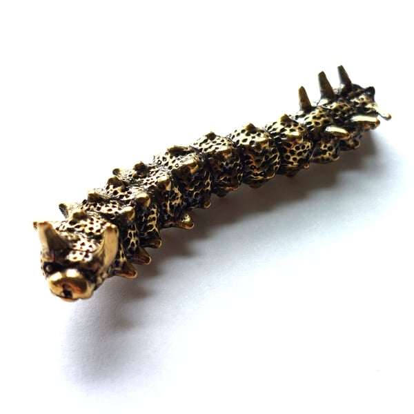 Image of Horned Caterpillar - Brass Insect Ornament