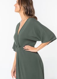 Image 4 of Kimono Sleeve Asymmetrical Midi Dress