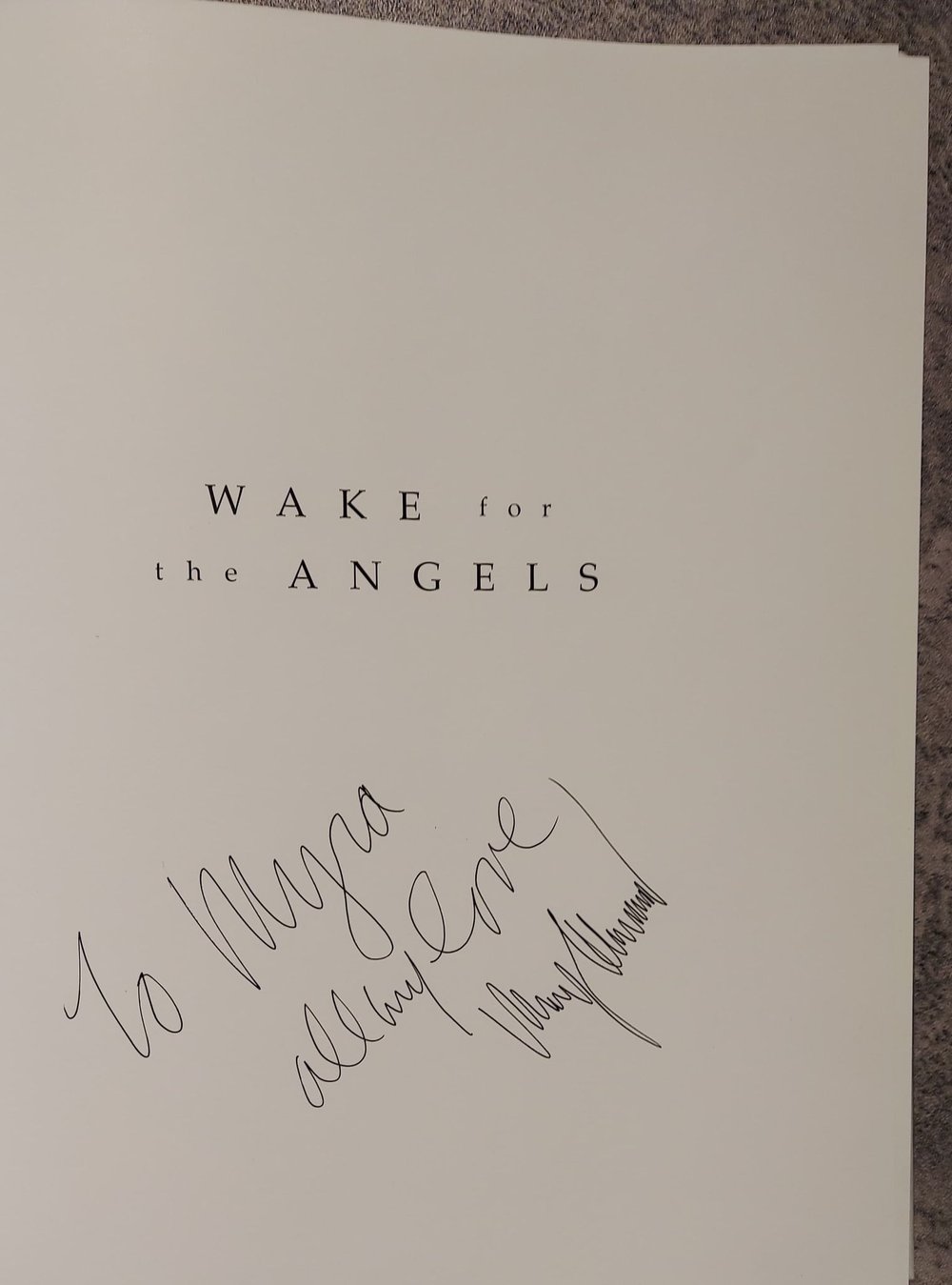 Wake for the Angels, by Mary Woronov - SIGNED