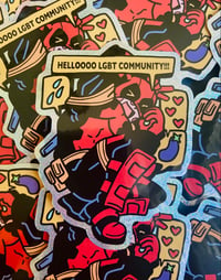 Image 1 of Deadpool Glitter LGBT Sticker