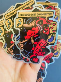 Image 2 of Deadpool Glitter LGBT Sticker