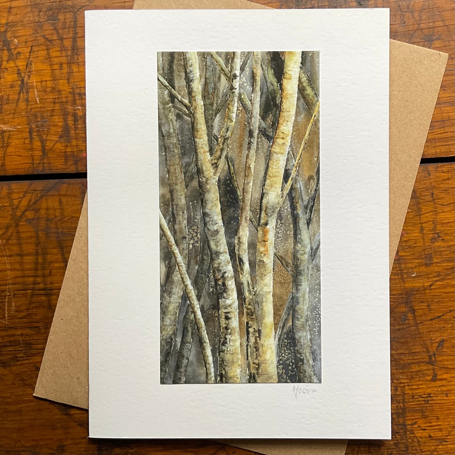 Image of WINTER TREES 1 and 2 ~ GREETINGS CARDS ~ single or set of two