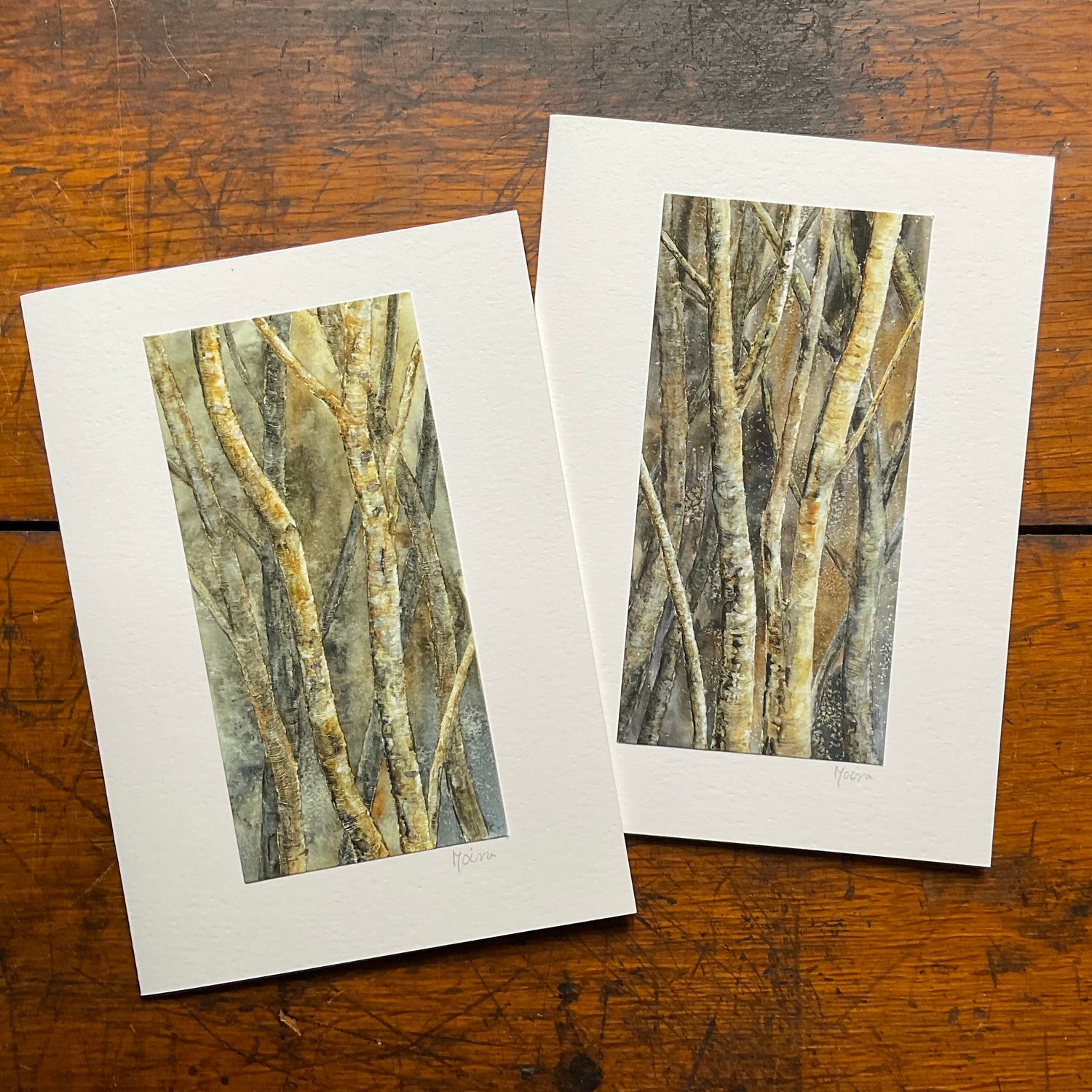 Image of WINTER TREES 1 and 2 ~ GREETINGS CARDS ~ single or set of two