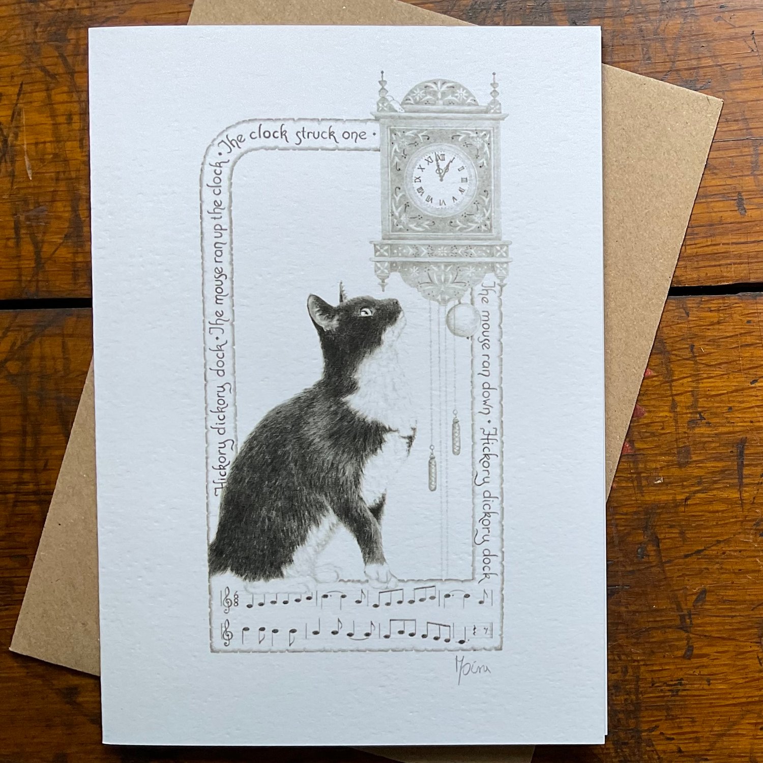 Image of HICKORY DICKORY DOCK ~ GREETINGS CARD