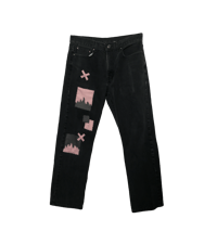 Image 1 of Pink Patchwork Jeans 1/1