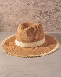 Image 1 of Straw Fedora Hat 