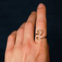 Image 2 of Adjustable Lotus Design Ring