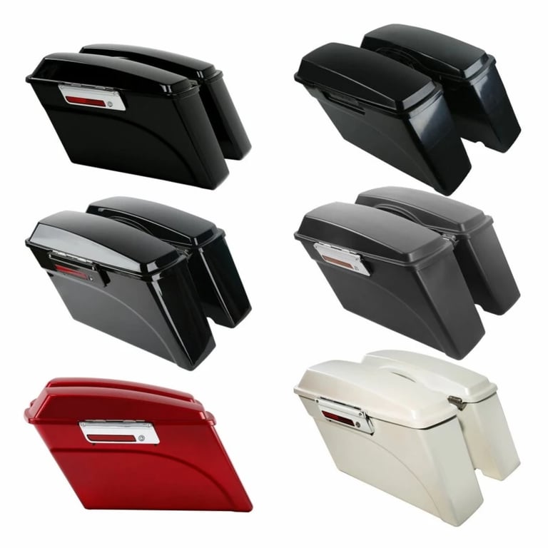 Motorcycle Hard Saddlebags For Harley Touring Road King Street Electra Glide 1994-2013 Vivid Black