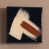 resin-coated brush-stroke painting (cream & copper on dark green)